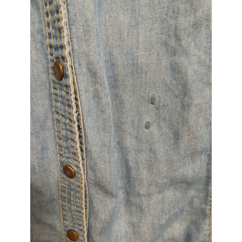 New Look Womens Shirt Dress Midi Sz XL Blue Denim Button Up Studio Art Lagenlook - Picture 11 of 15